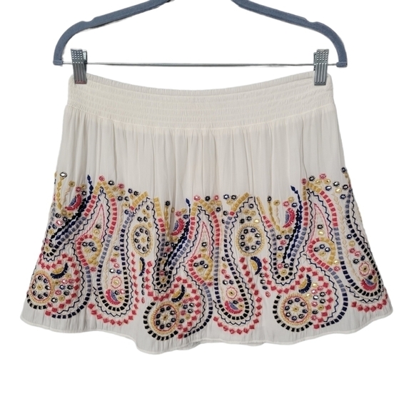 Ramy Brook White Embroidered Embellished Maelen Skirt NWT - Picture 2 of 14